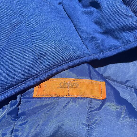 Vintage 90s Cintas Blue Canvas Quilted Zip Up Vest - Picture 3 of 3